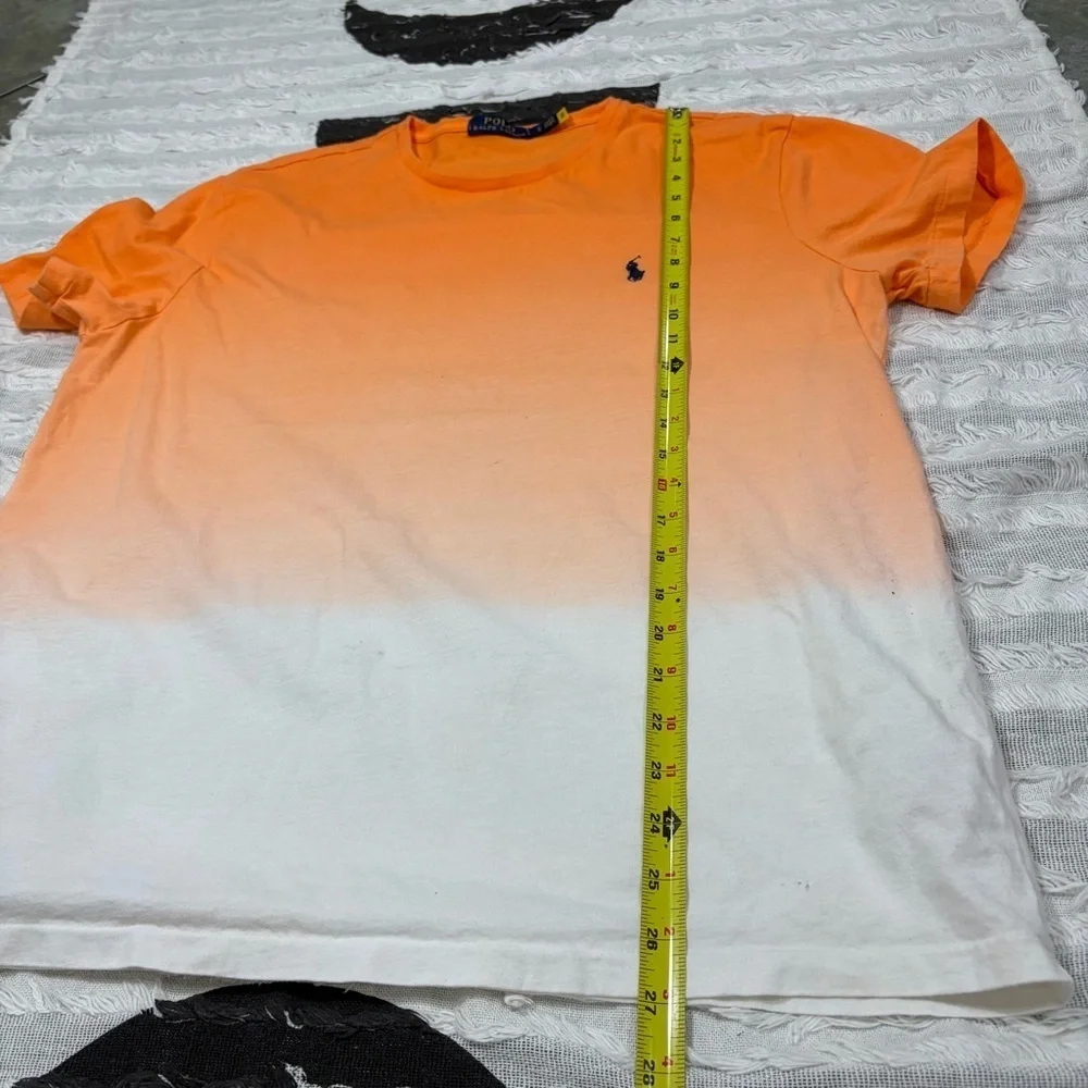 POLO RALPH LAUREN aside degrade orange white original brand Sz L Boho Preppy